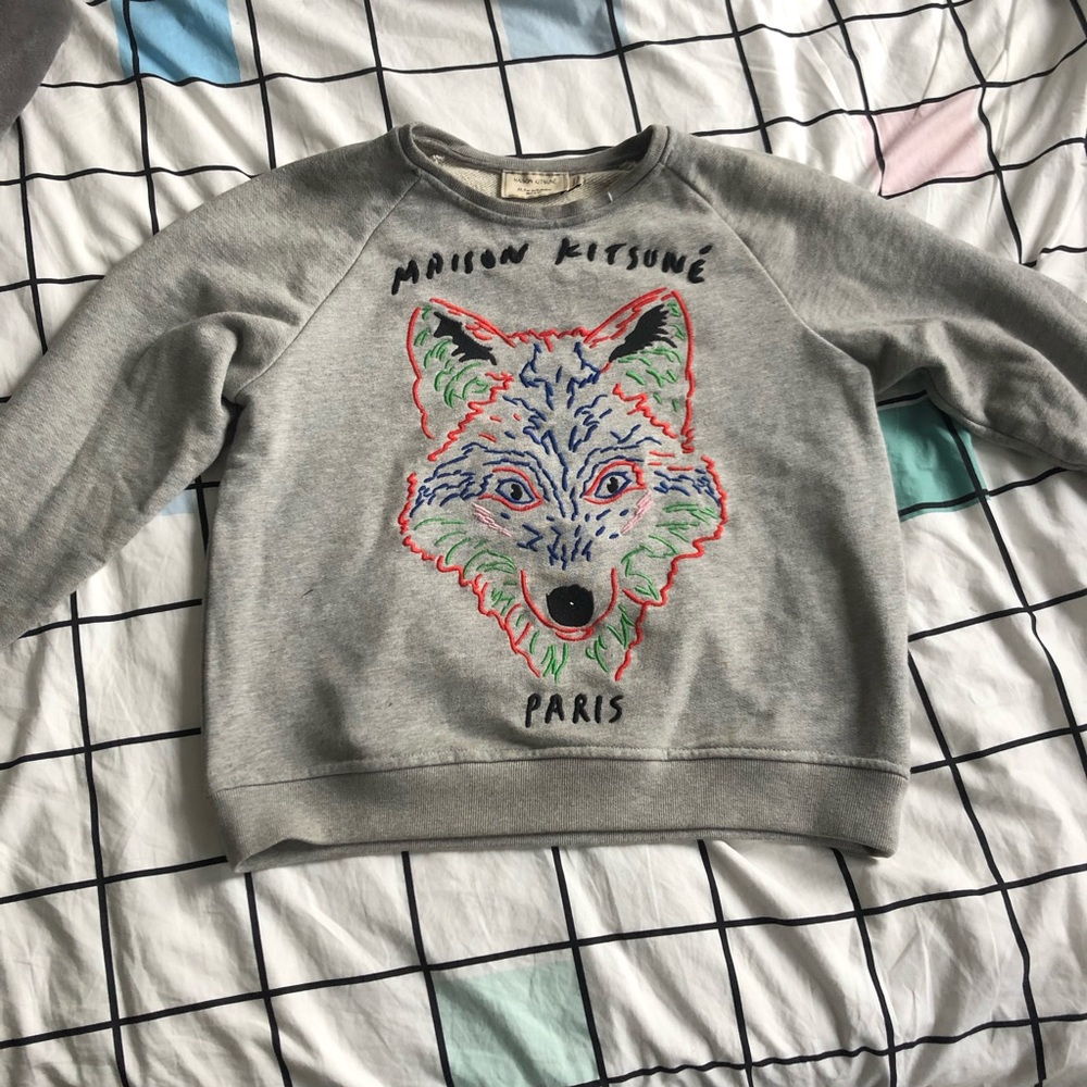 Maison Kitsune embroidered fox crewneck sweatshirt